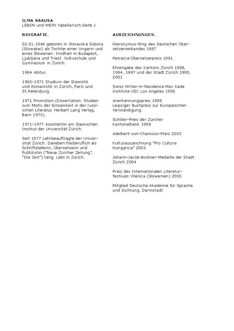 Biografie und Auszeichnungen